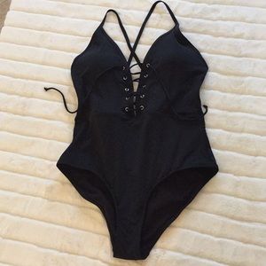 Black one piece swimsuit